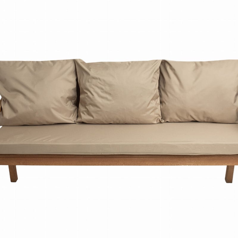 Poduszka ogrodowa na ławkę 150x60x7cm/3x50x56cm Poduszka na ławkę Beżowa poduszka na meble ogrodowe Wygodne poduszki na sofę 3 osobową balkon