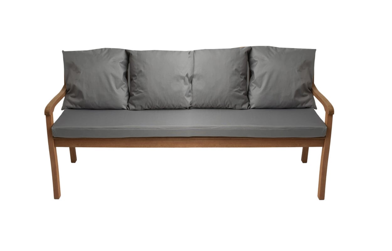 Poduszka ogrodowa na ławkę 180x50x7cm/3x50x56cm poduszka na ławkę 3-4osobową Szara poduszka na meble ogrodowe Wygodne poduszki na sofę ogrodową