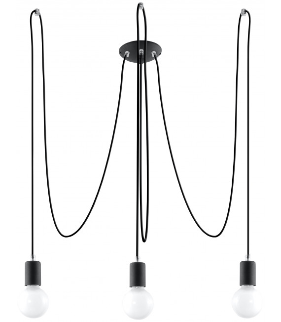 Żyrandol EDISON 3 czarny, strych - 300x300x150cm Sollux