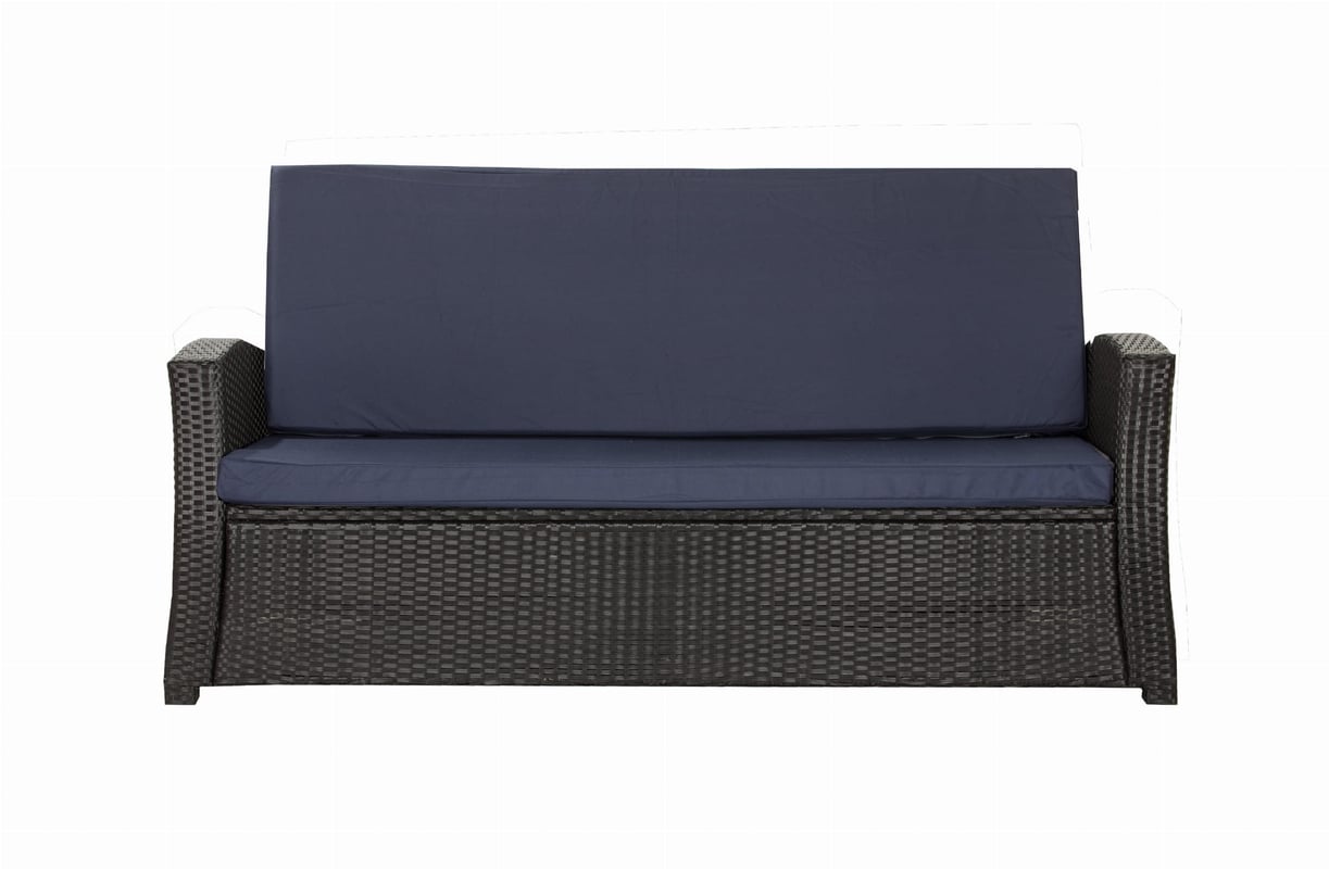Komplet poduszkek na sofę rattanową 150x60x50cm Granatowa poduszki na meble zdejemowany pokrowiec Zestaw poduszek na meble ogrodowe technorattan