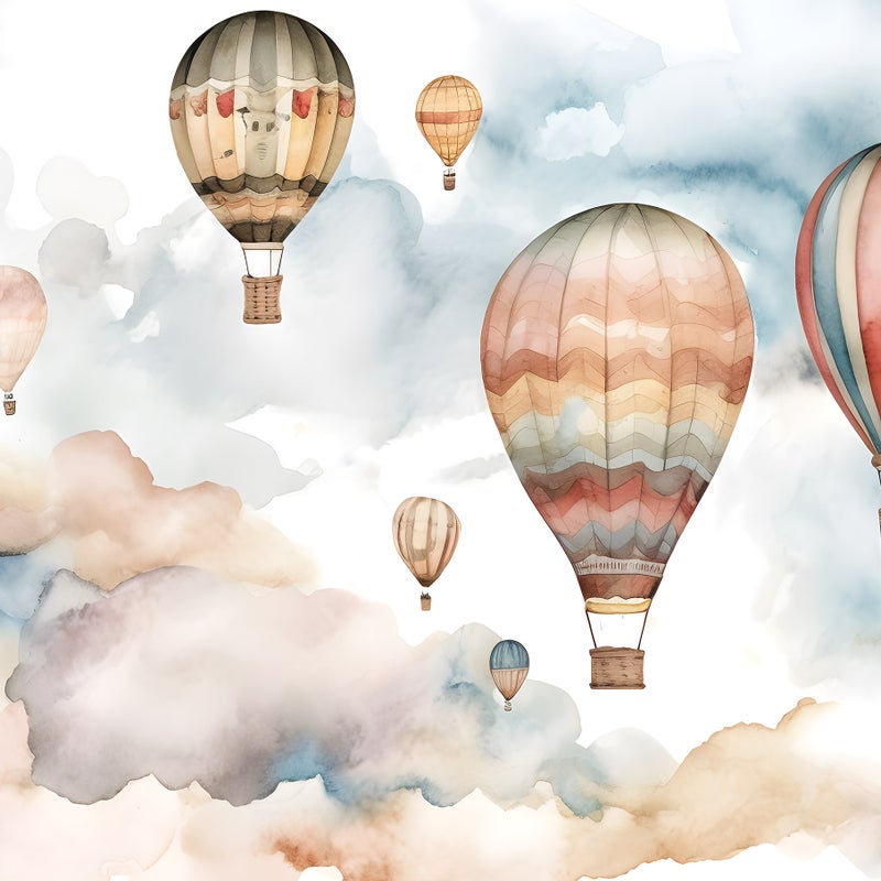 Fototapeta Dla Dzieci Chłopca Dziewczynki Chmury Balony 150x105 cm Tapeta Do Pokoju Dziecięcego Na Flizelinie
