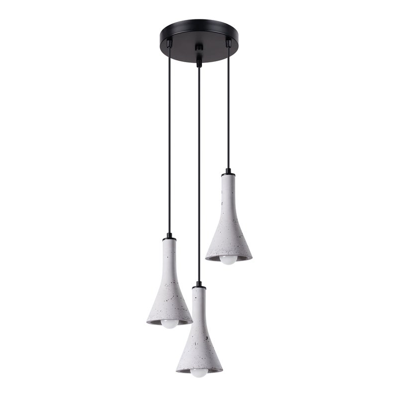 Lampa wisząca REA 3P beton, nowoczesna - 27x27x115cm Sollux