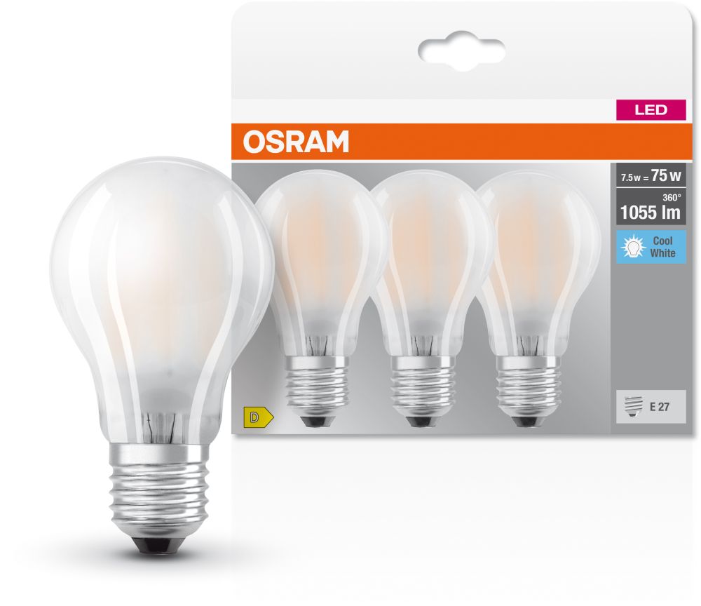 Osram LED Lamps żarówki LED Multipack 3x7,5 W 4000 K E27