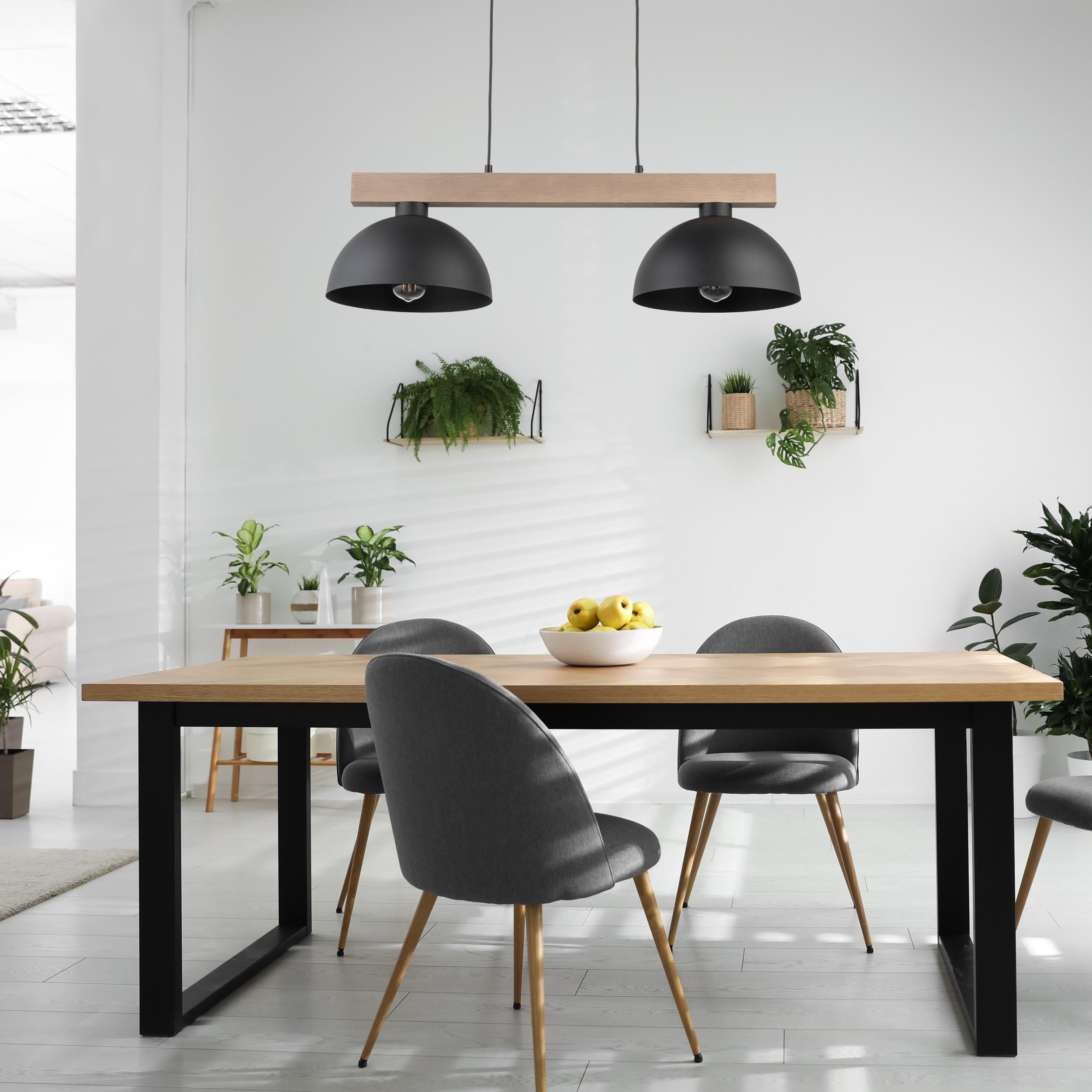 TK Lighting Oslo Black lampa wisząca 2x15W czarny/brązowy 4711
