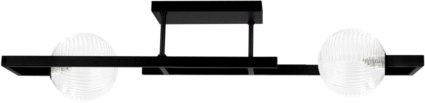 Kaja Parma lampa podsufitowa 2x10 W czarna-przezroczysta K-5760