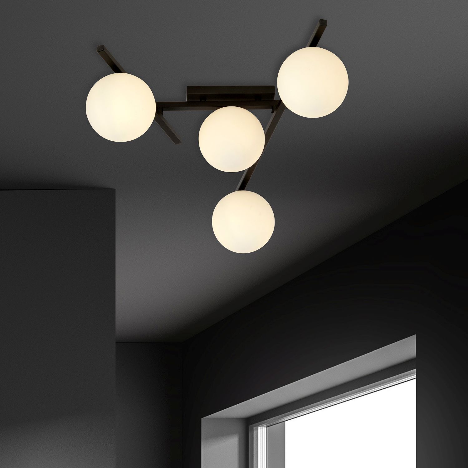 Emibig Smart lampa podsufitowa 4x10 W czarna-opal 1103/4