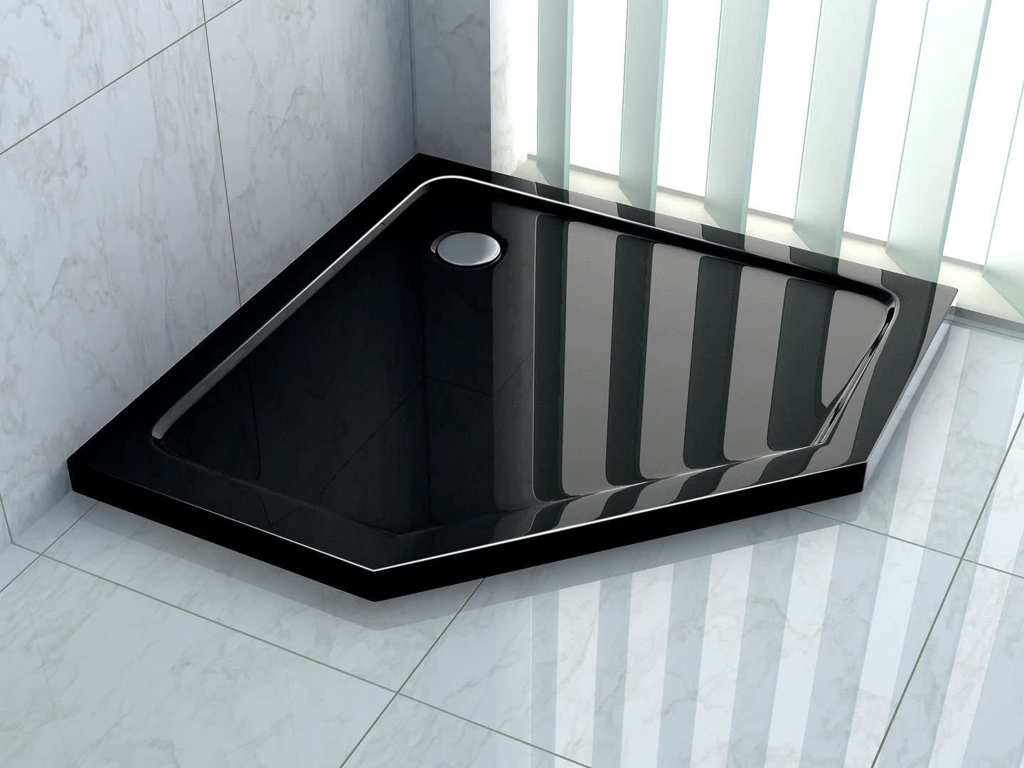 Rea Diamond brodzik pięciokątny 90x90 cm czarny REA-K8543