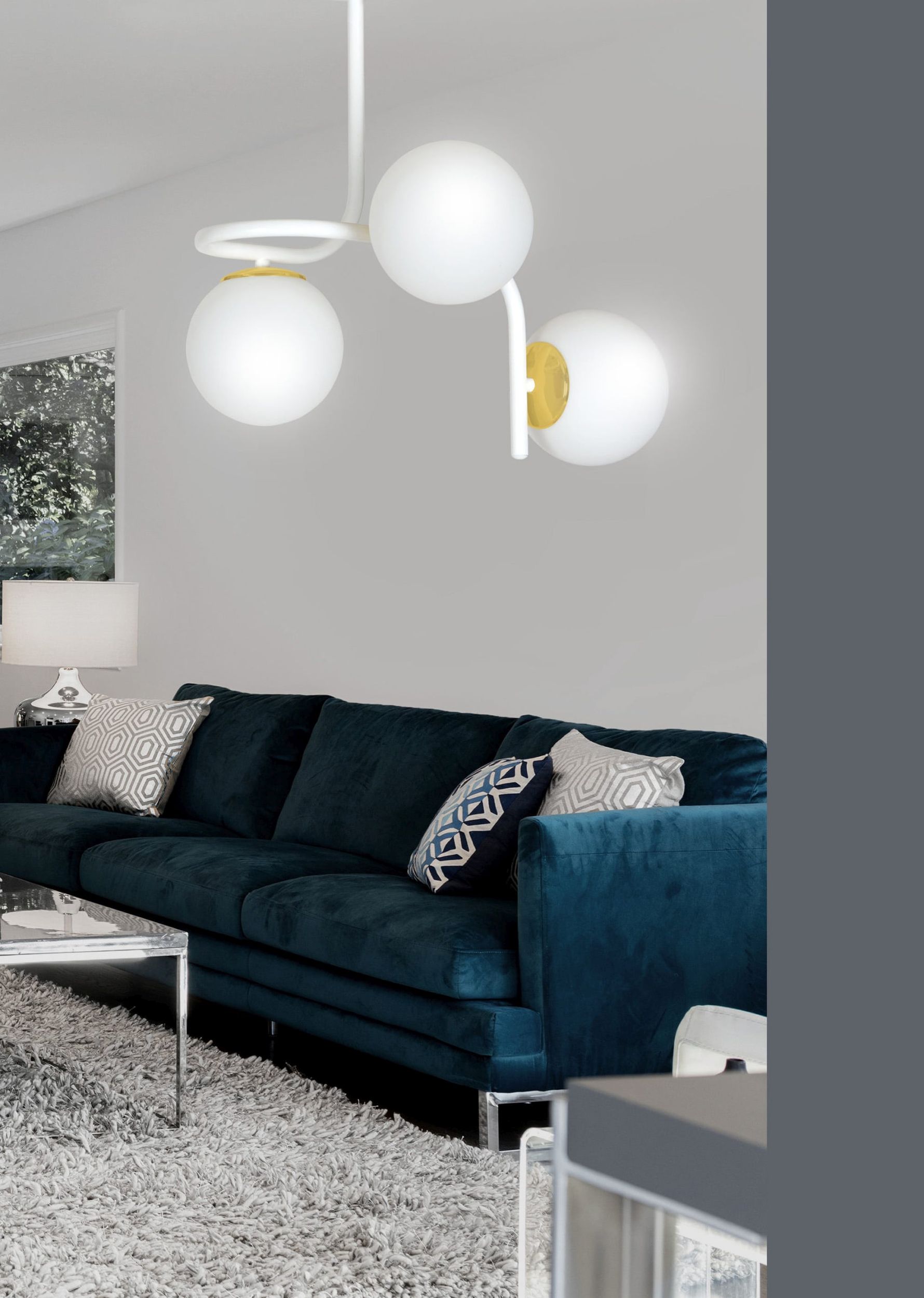 Emibig Ragnar lampa podsufitowa 3x10 W biała-złota 1033/3