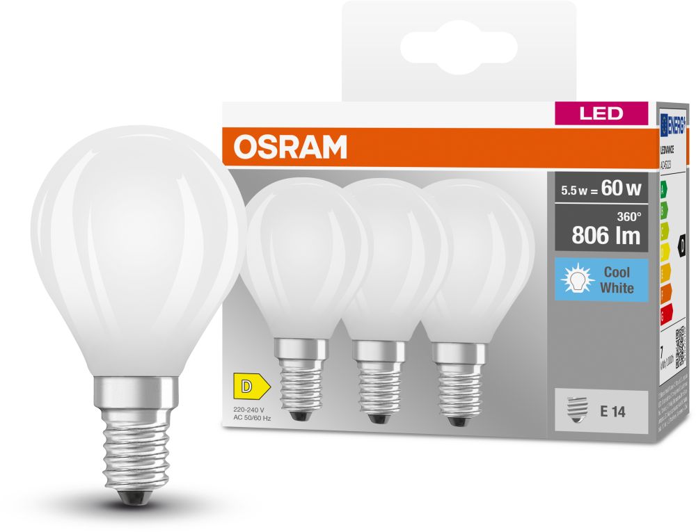 Osram LED Lamps żarówki LED Multipack 3x5,5 W 4000 K E14