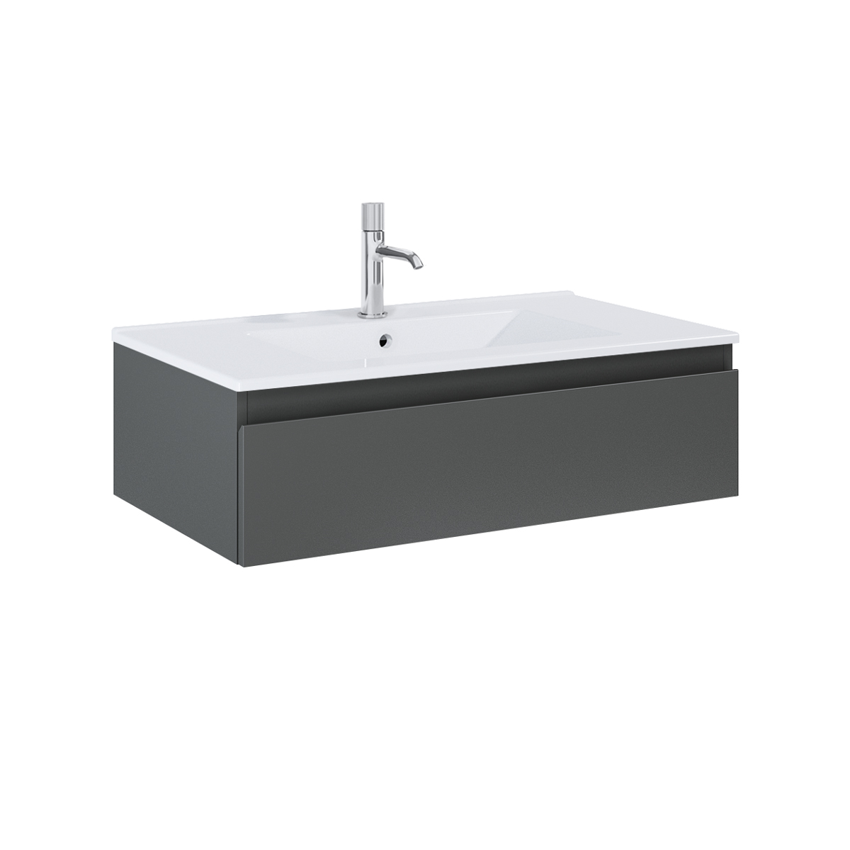Oltens Vernal umywalka z szafką 80 cm biały/grafit mat 68006400 - Wysyłka w 24h