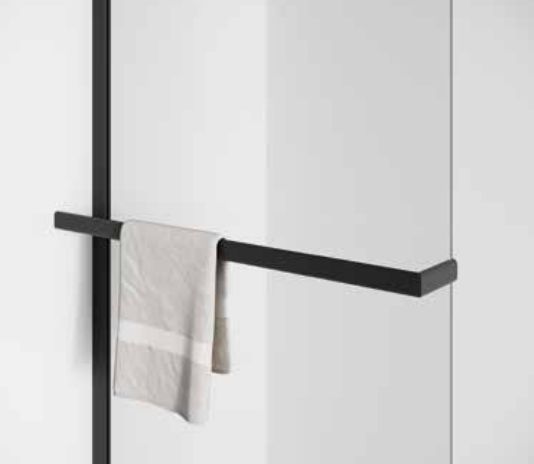 Novellini Gaida reling na ręcznik 180 cm lewy czarny mat R90AGEBPS180VMS-H