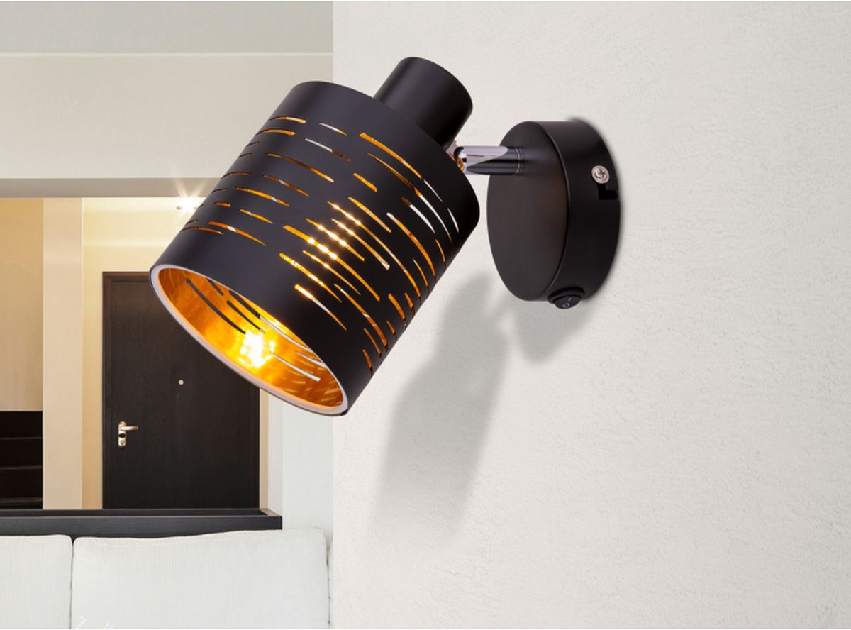 Globo Lighting Tunno kinkiet 1x15W czarny/złoty 15342-1