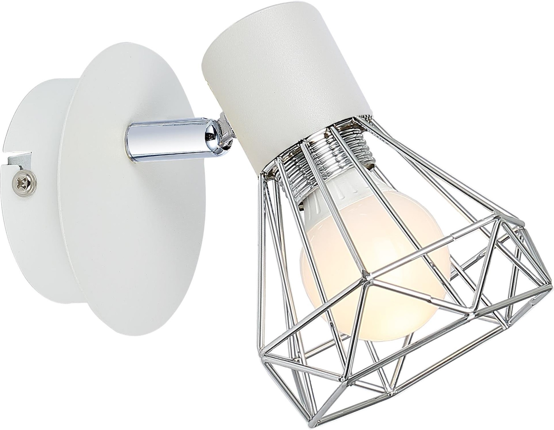 Candellux Verve kinkiet 1x40W biały/chrom 91-61331