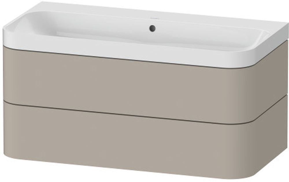 Duravit Happy D.2 umywalka z szafką 97,5 cm szarą HP4348N6060