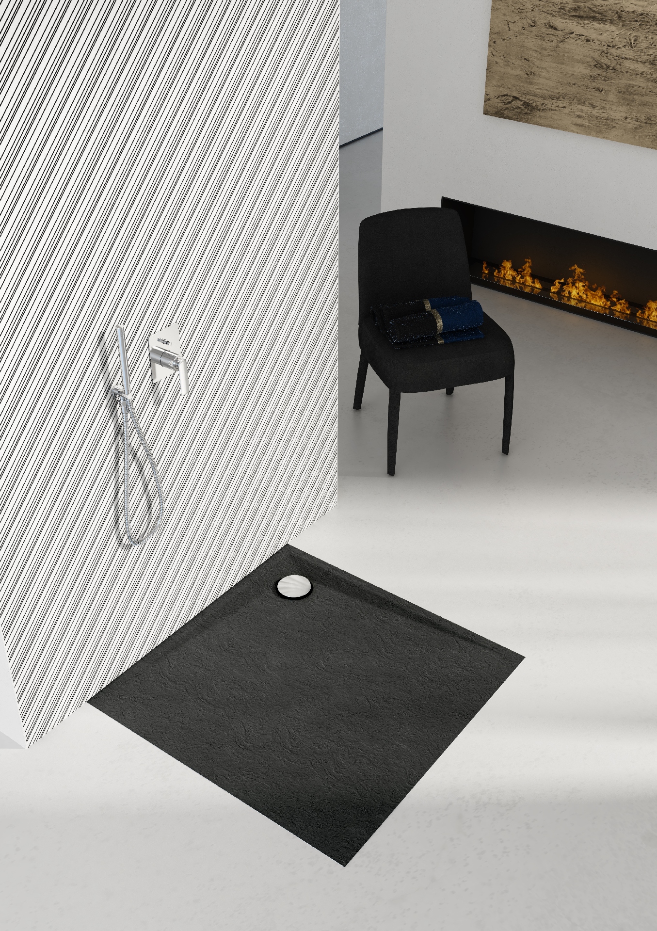 Schedline Libra Black Stone brodzik kwadratowy 90x90 cm biały 3SP.L1K-9090/C/ST - Wysyłka w 24h
