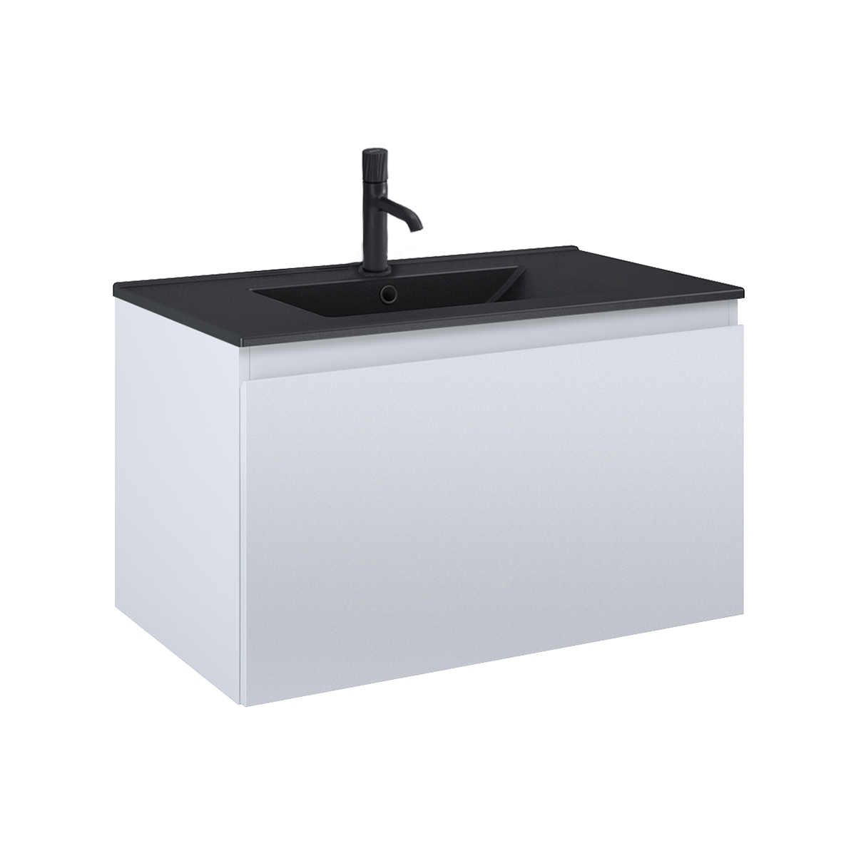 Oltens Vernal umywalka z szafką 80 cm czarny mat/szary mat 68015700 - Wysyłka w 24h