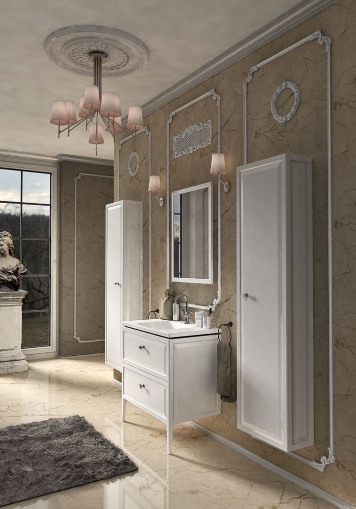 Oristo Montebianco lustro 80x40 cm rama biały mat OR47-L-RAOO-40-2