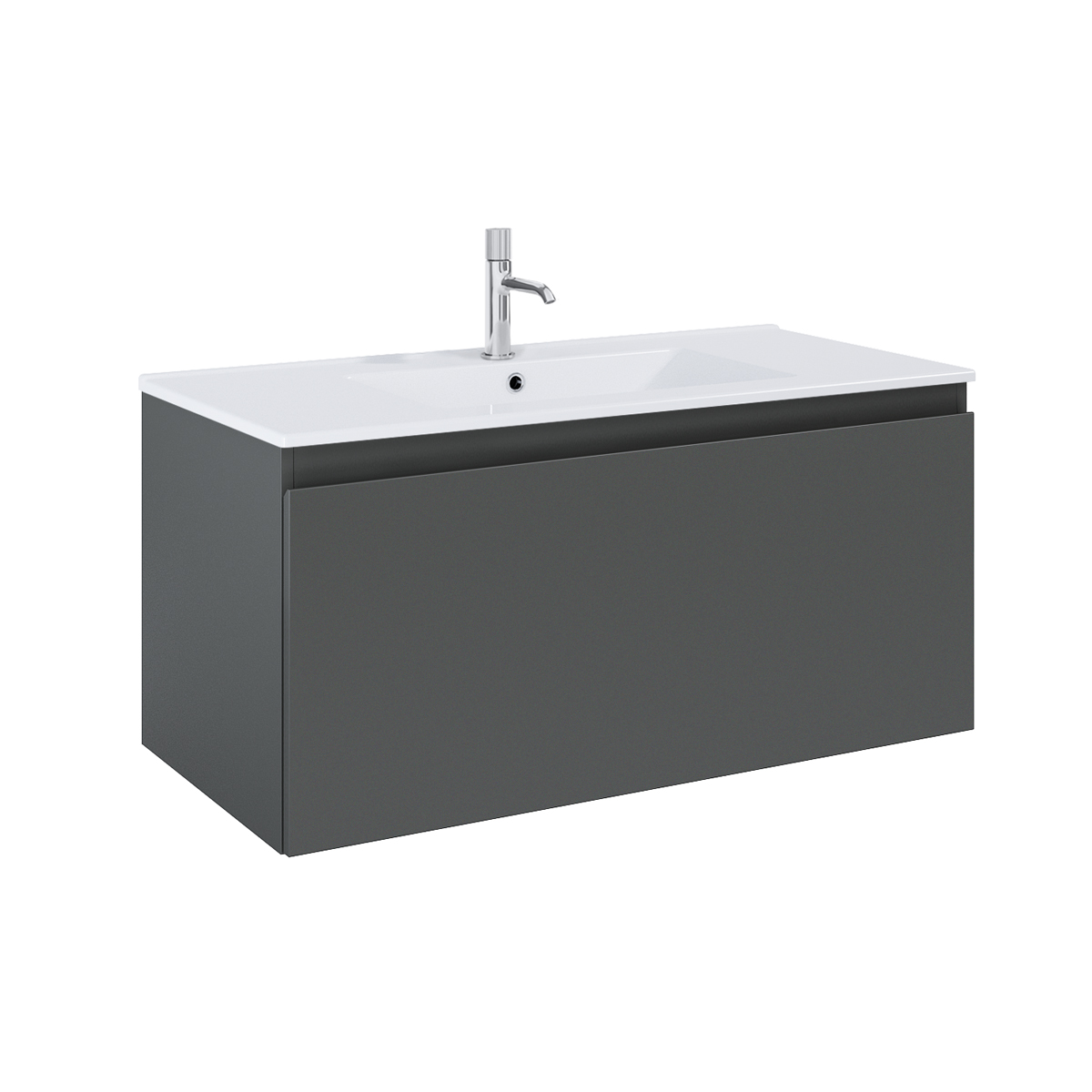 Oltens Vernal umywalka z szafką 100 cm biały/grafit mat 68016400 - Wysyłka w 24h