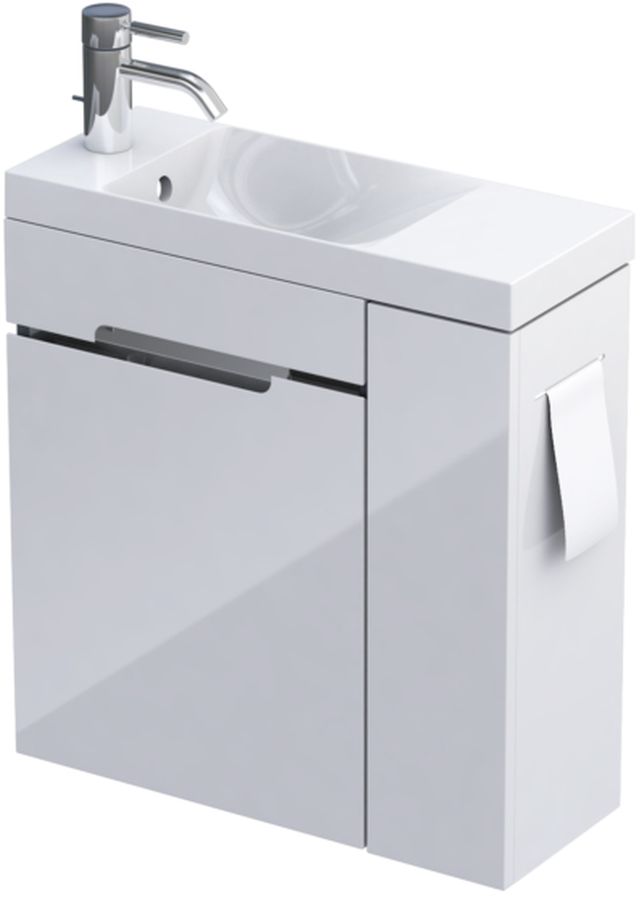 Oristo Silver Uni umywalka z szafką 55 cm prawa biały połysk OR33-ZD2D-55-1-P