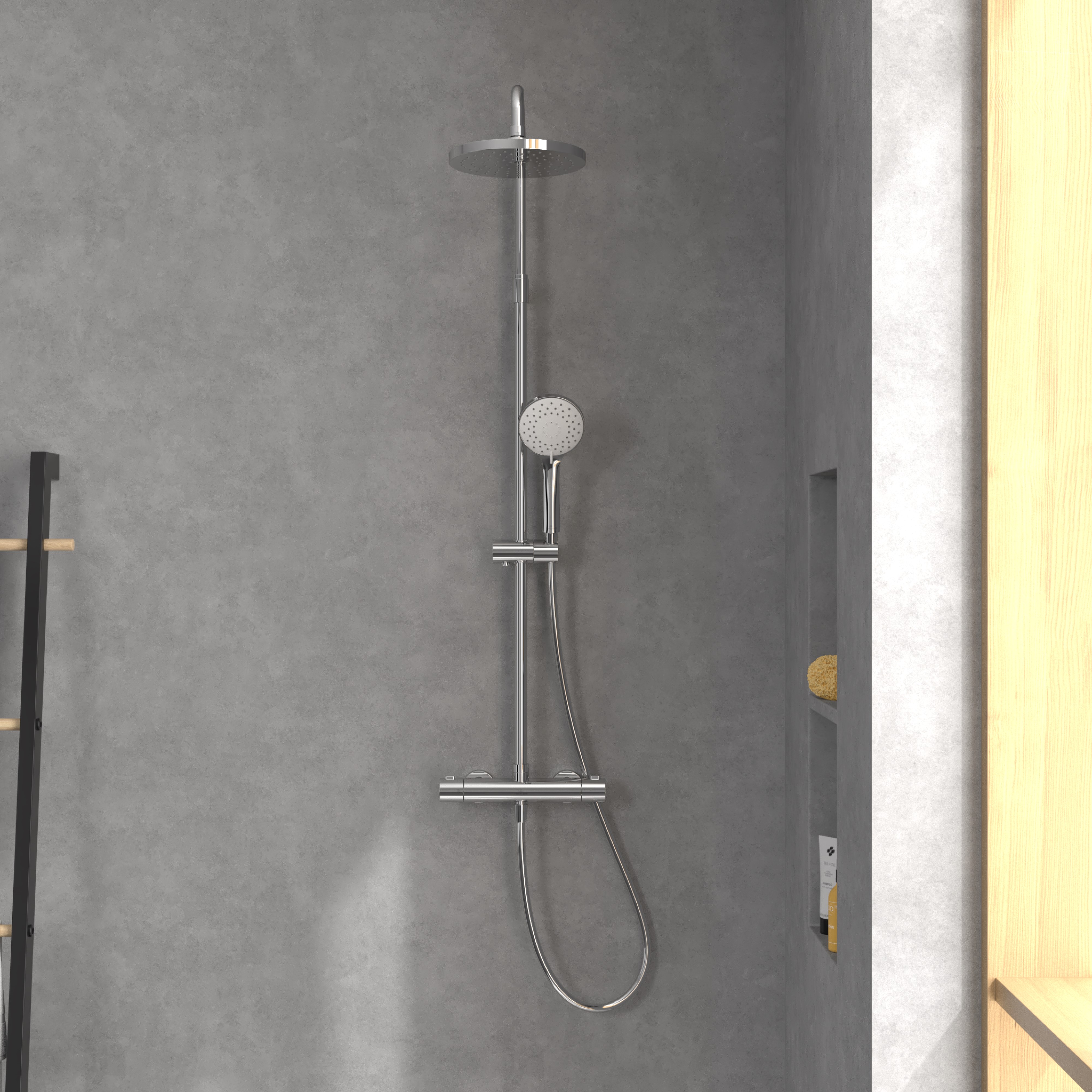 Villeroy & Boch Universal Showers zestaw prysznicowy ścienny termostatyczny z deszczownicą chrom TVS10900200061 - Wysyłka w 24h
