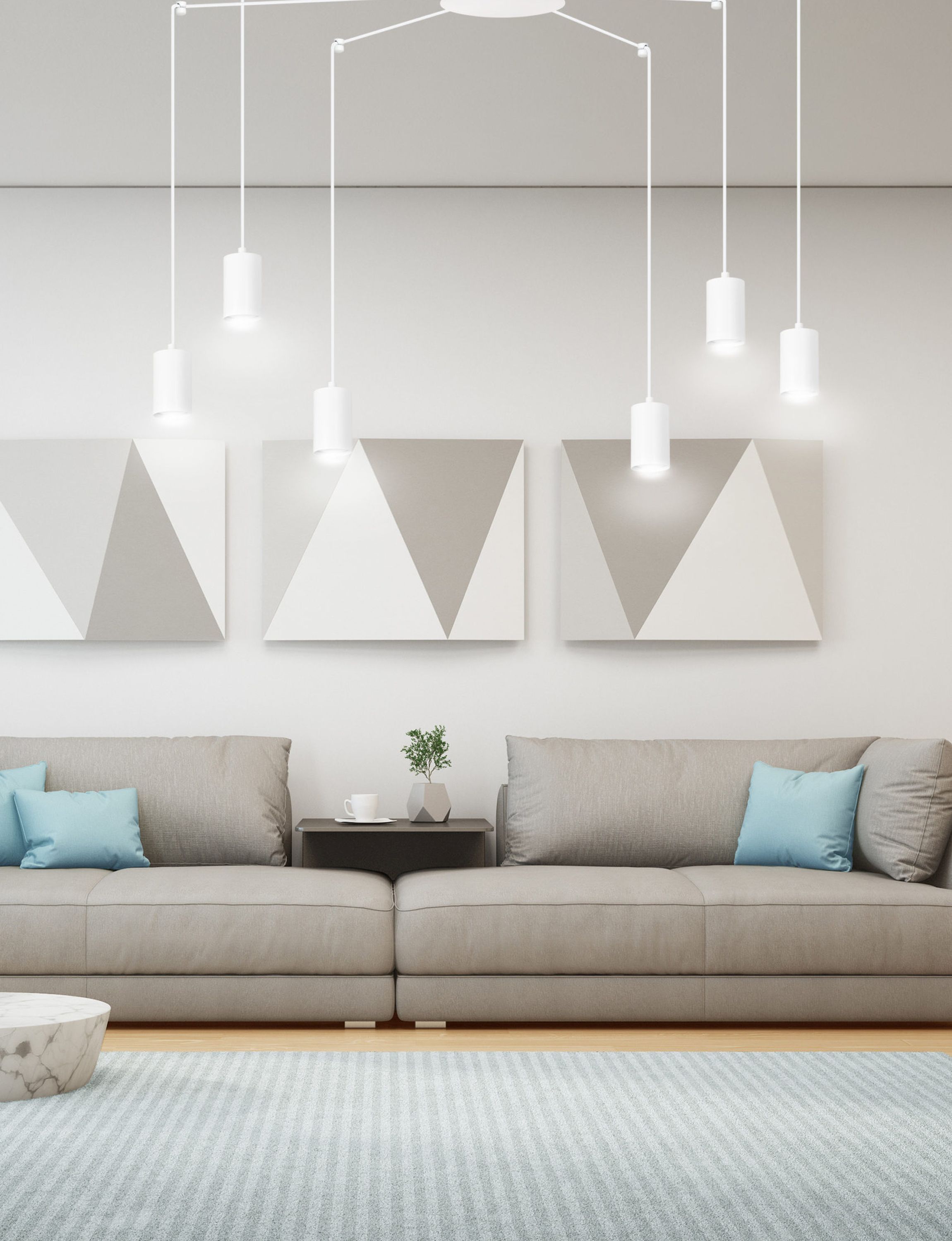 Emibig Traker lampa wisząca 6x8 W biała 525/6