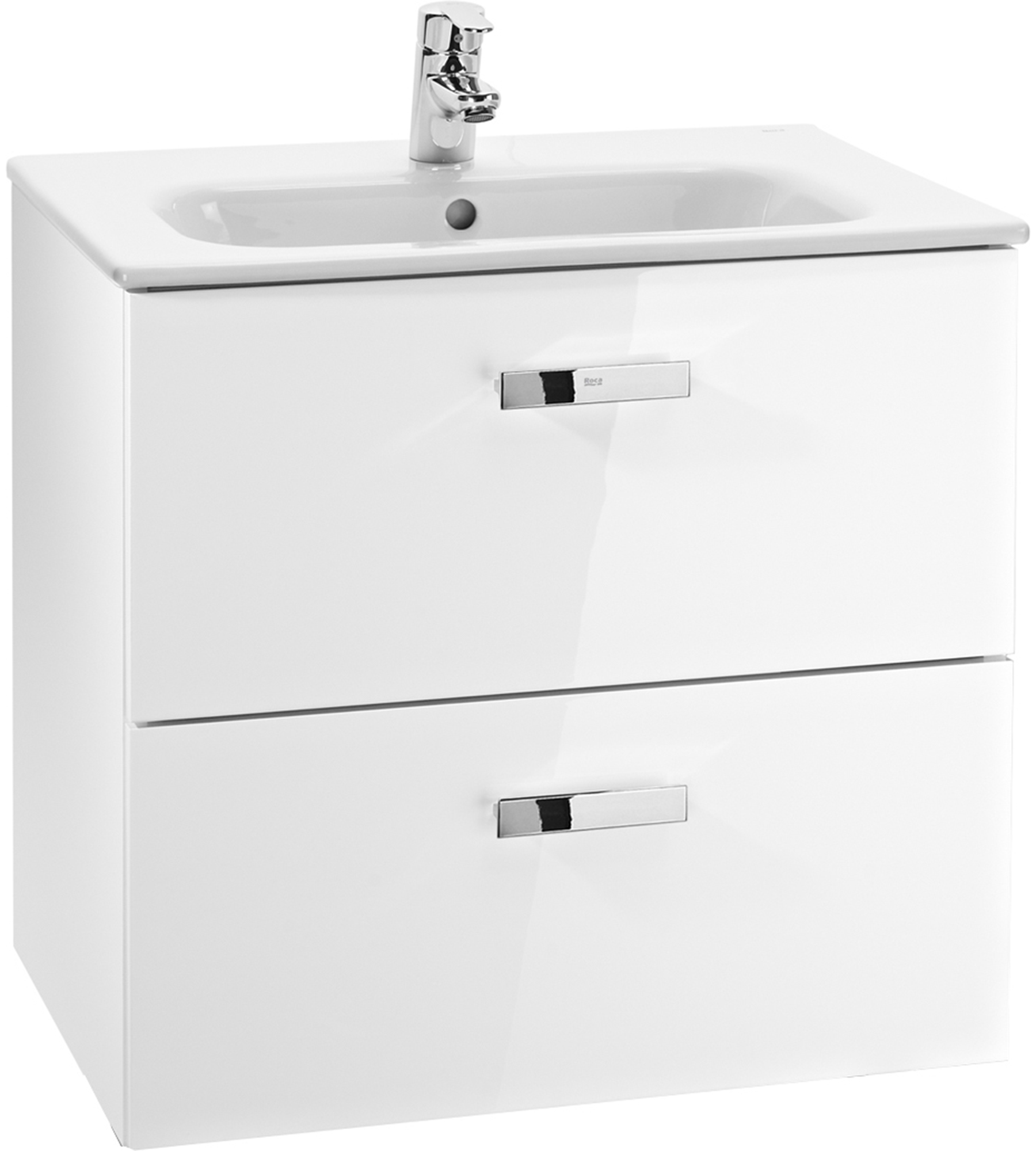 Roca Victoria Basic Unik zestaw łazienkowy 70 cm umywalka z szafką biały połysk A855853806 - Wysyłka w 24h