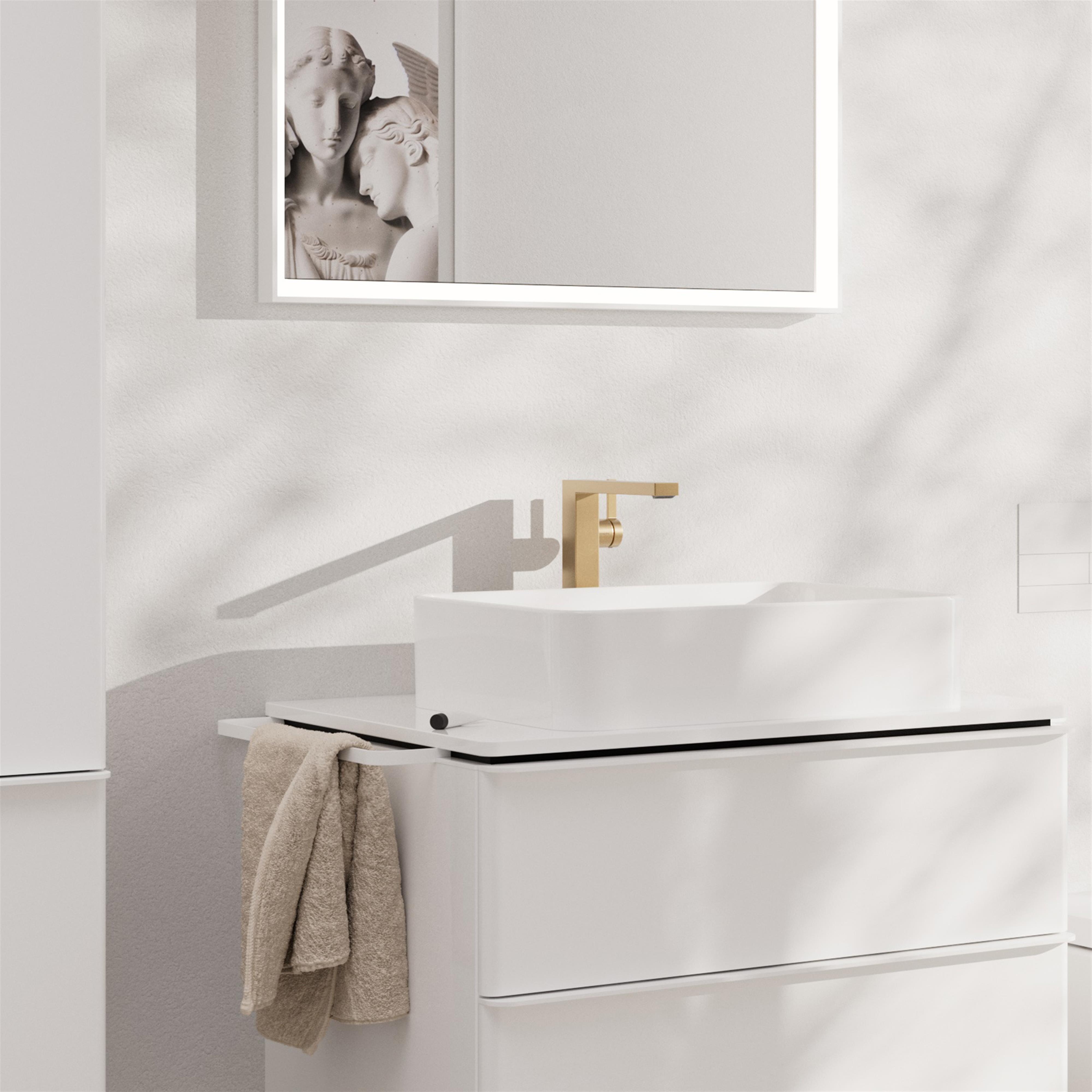 Hansgrohe Tecturis E bateria umywalkowa stojąca wysoka CoolStart brąz szczotkowany 73070140