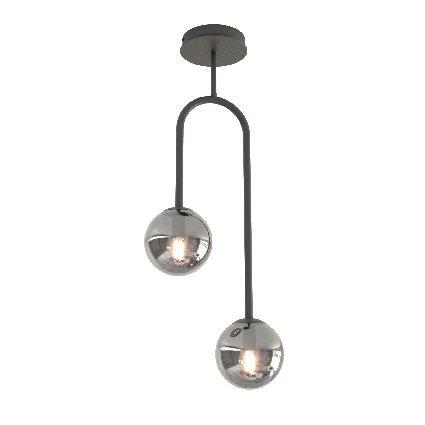 Emibig Atria lampa podsufitowa 2x10 W czarna-grafitowa 1384/2
