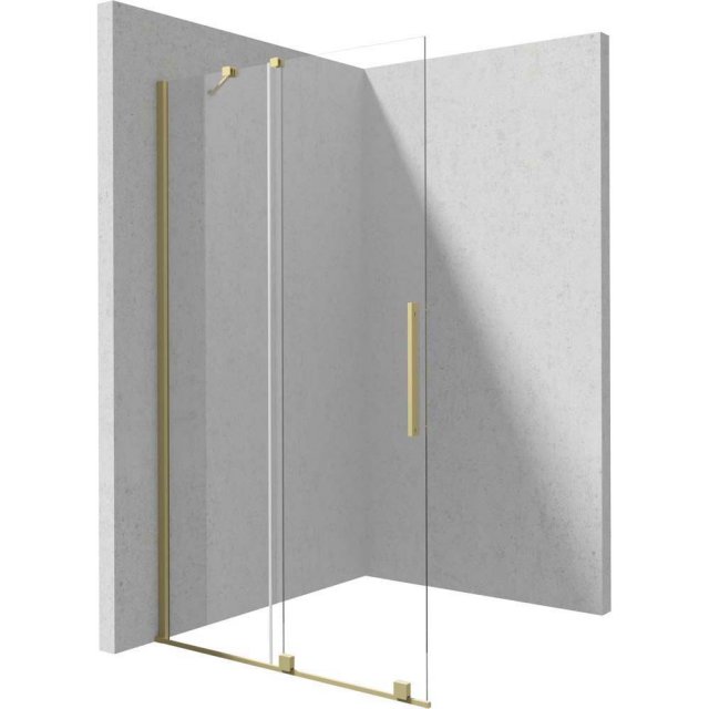 DEANTE Ścianka prysznicowa PRIZMA walk-in przesuwna 120x195 cm złota