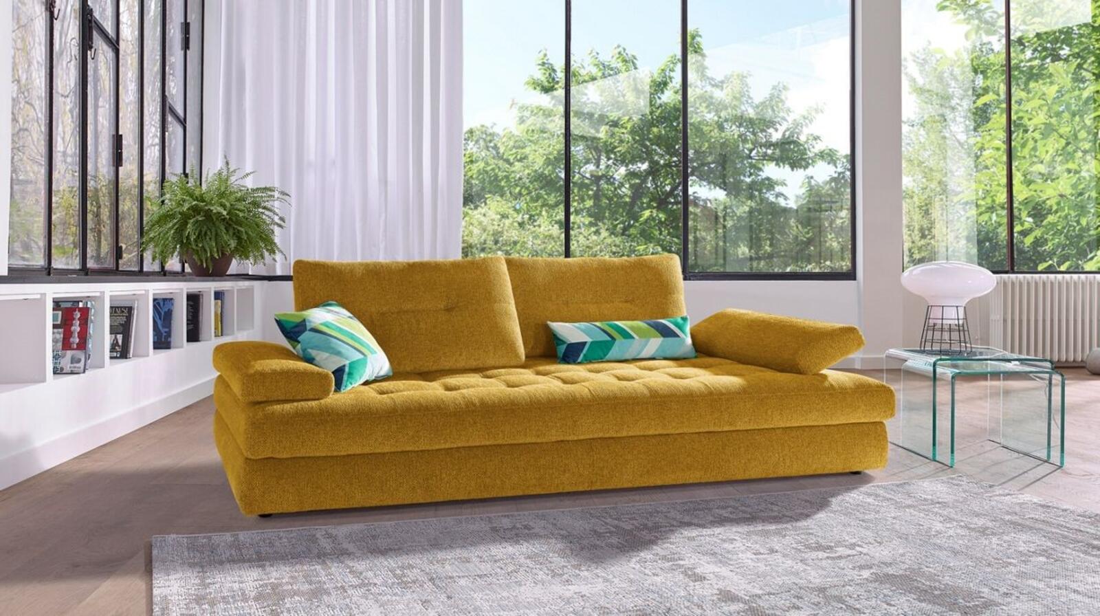 Sofa tapicerowana żółta Palazzo mała