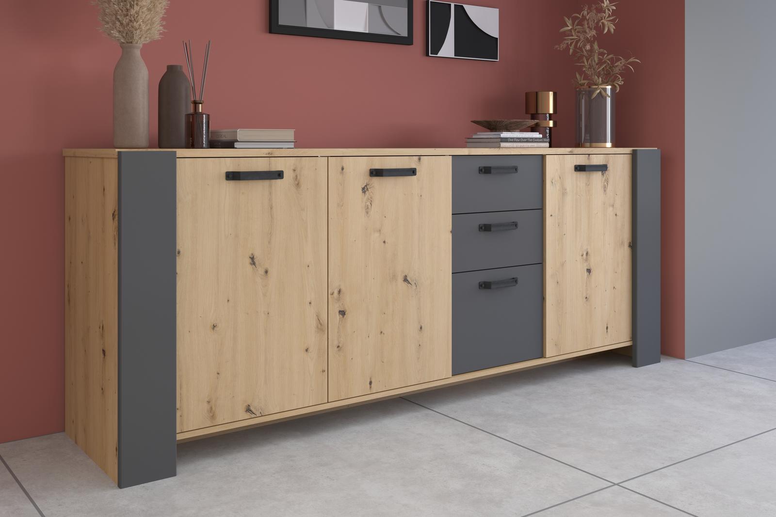 Komoda do jadalni w stylu industrialnym Travis