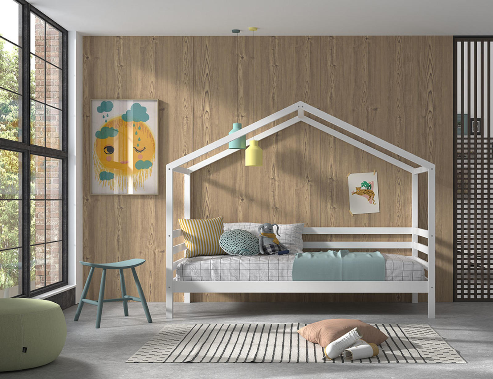 Łóżko dziecięce z litego drewna House white limited