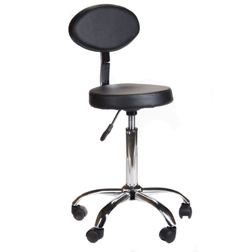 BS Taboret kosmetyczny z oparciem BH-7289 Czarny