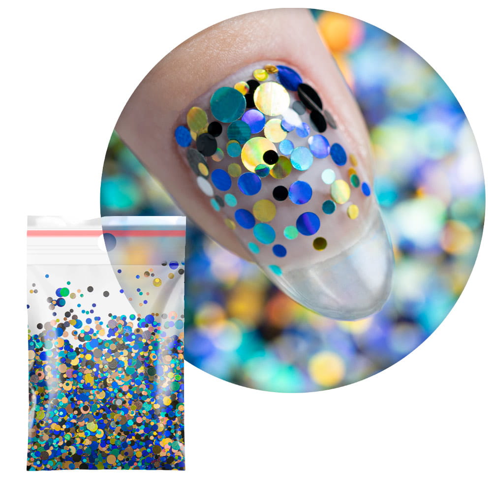 Kolorowa ozdoba do paznokci Pop-Up! Piegi Confetti Dropsy Kropki Kółeczka Princess Nails Nr 10 20g