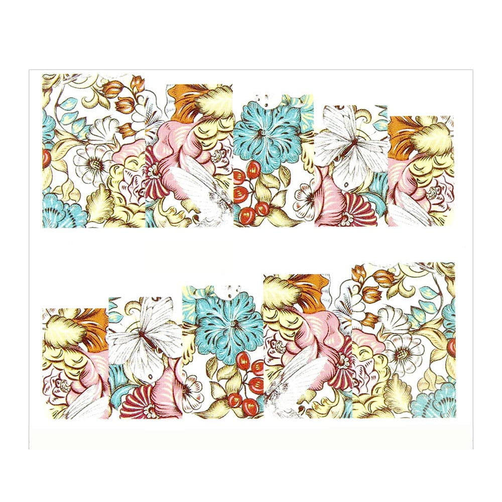 Naklejki wodne do paznokci arkusz 6,5 x 5,5cm na 10 palców A Nr 082