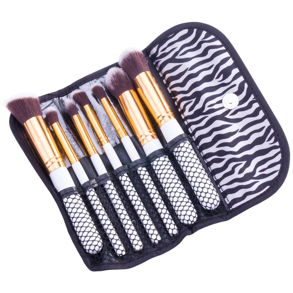 Etui na 7 pędzli zebra