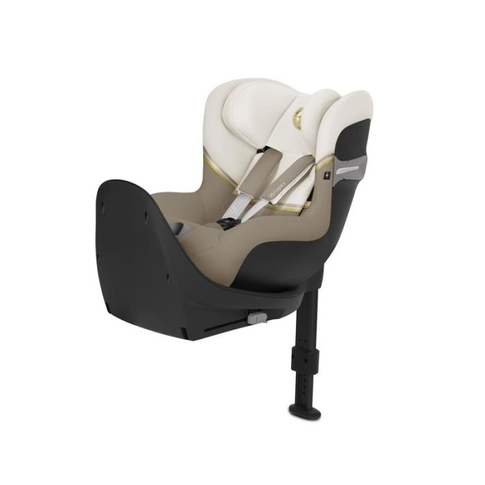 Cybex, Sirona SX2 i-Size - fotelik samochodowy z bazą dla dzieci o wzroście od 61 do 105 cm, do 18 kg wagi-Seashell Beige