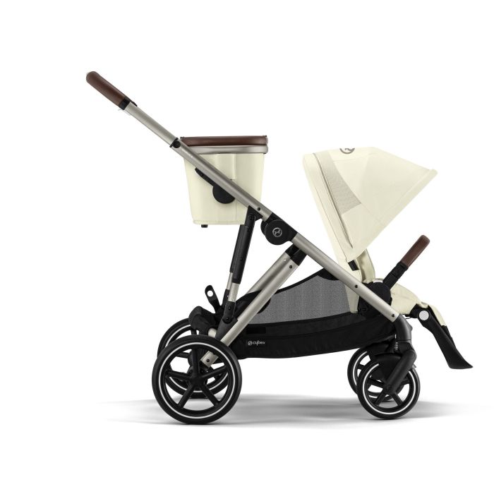 Cybex Gazelle S - wózek spacerowy z dodatkowym koszem ma zakupy-Seashell Beige (Taupe Frame)