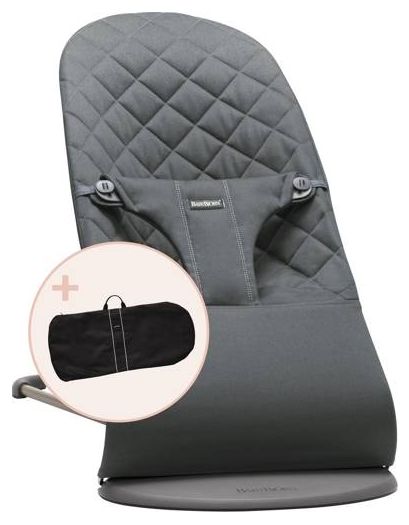 Babybjorn, Leżaczek Bliss + pokrowiec na leżaczek-Antracytowy