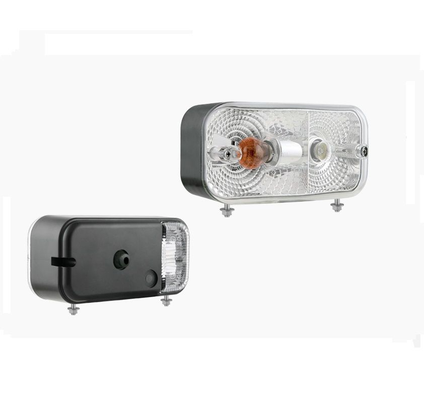 Lampa przednia prawa z kierunkowskazem i dolnym mocowaniem 162x77 LA5.39824 Wesem