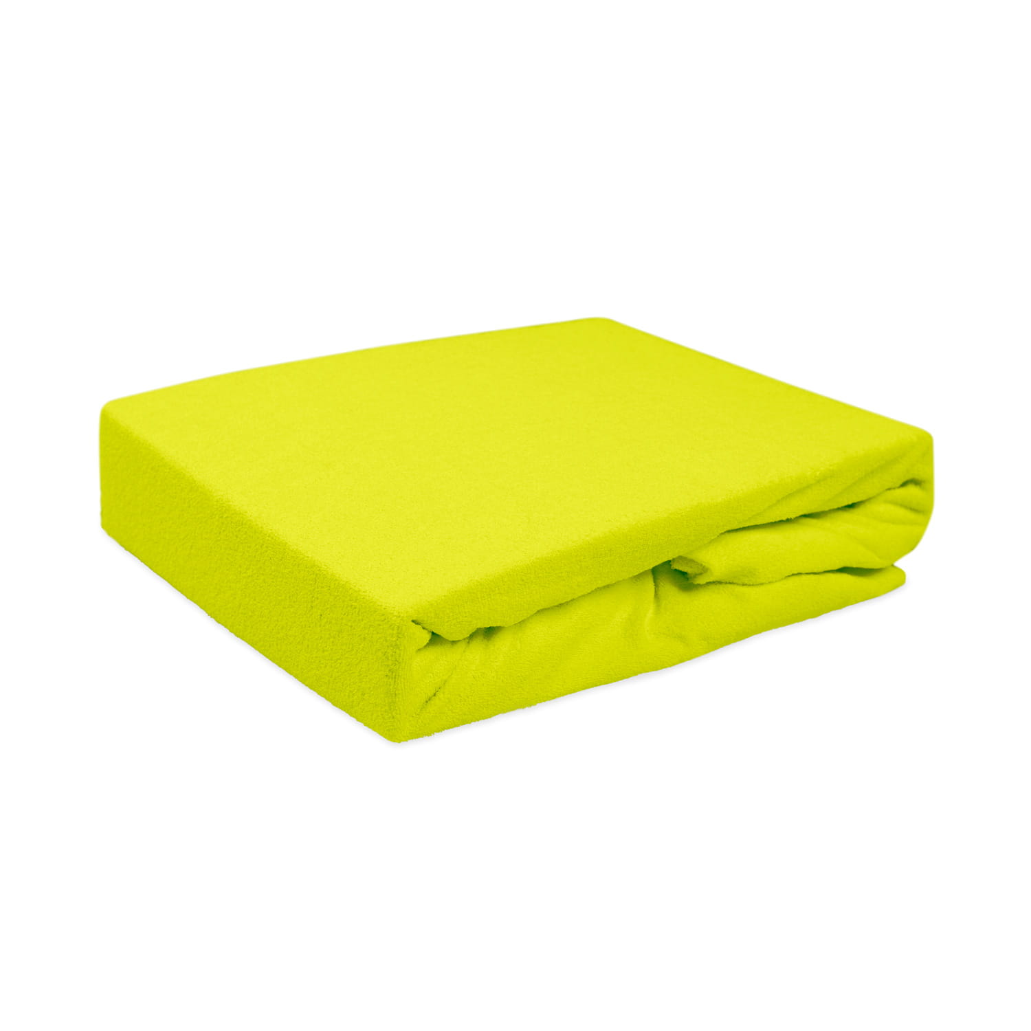 Prześcieradło frotte z gumką 90x200 limonka