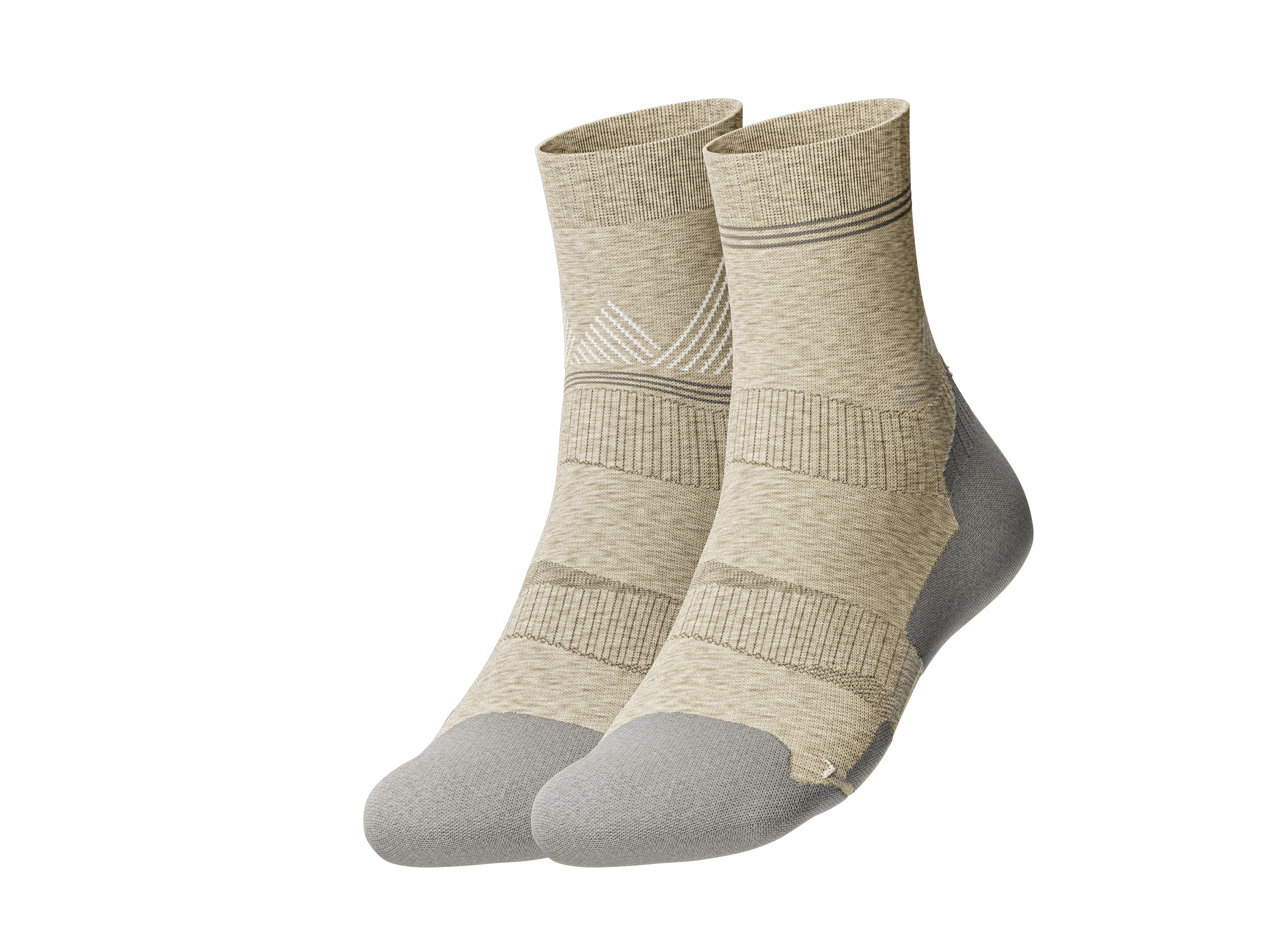Crivit Skarpetki trekkingowe outdoorowe, 2 pary Beżowy, 39-42