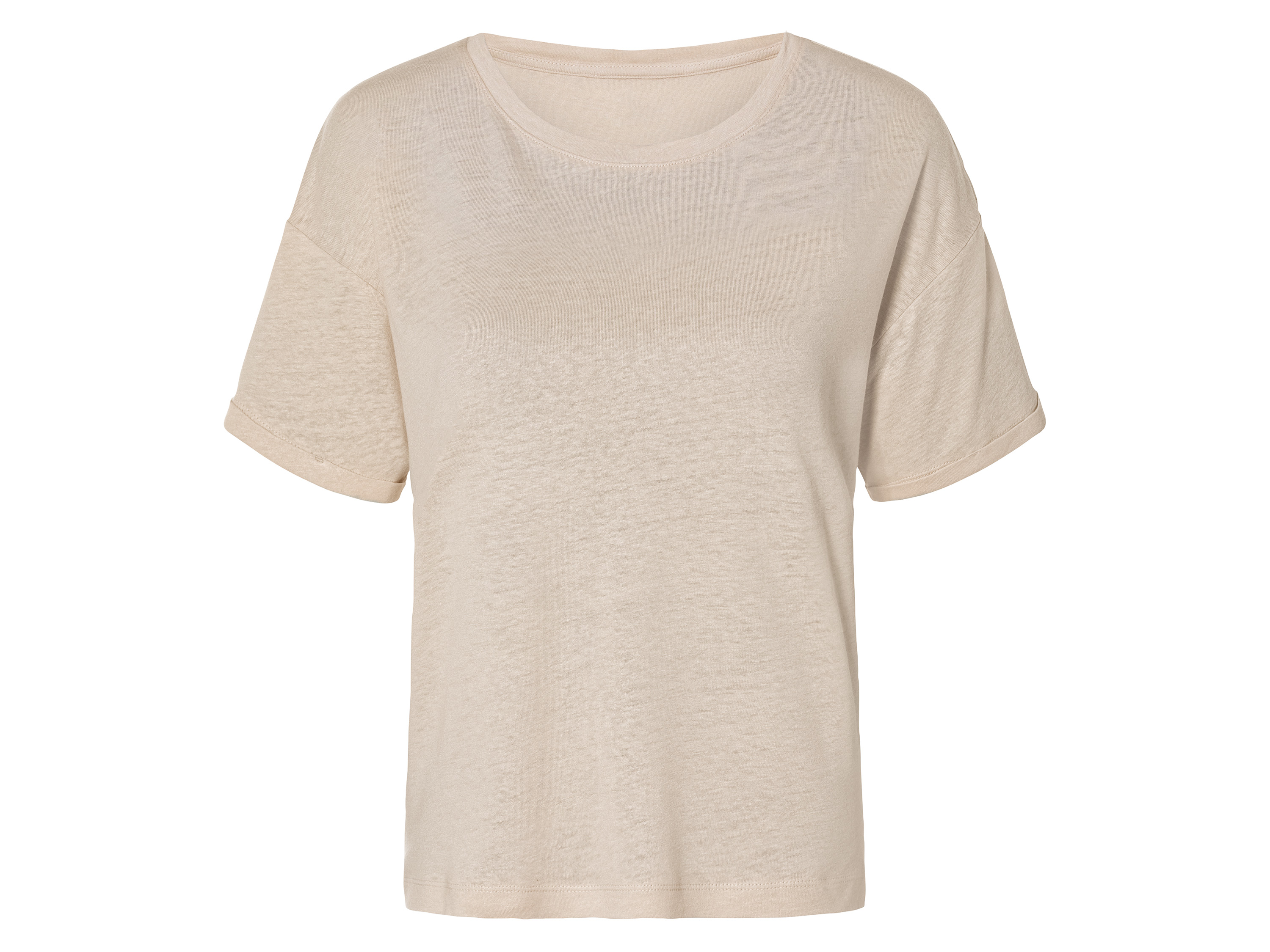esmara T-shirt damski z lnem XS 32/34, Beżowy