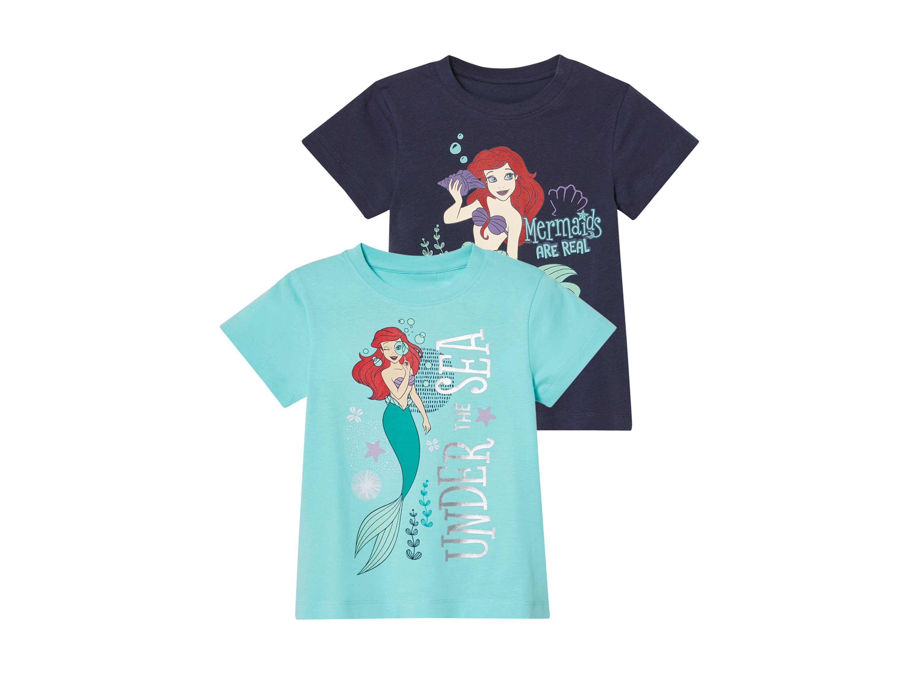 T-shirt dziecięcy z bawełny, 2 sztuki Ariel, 98/104
