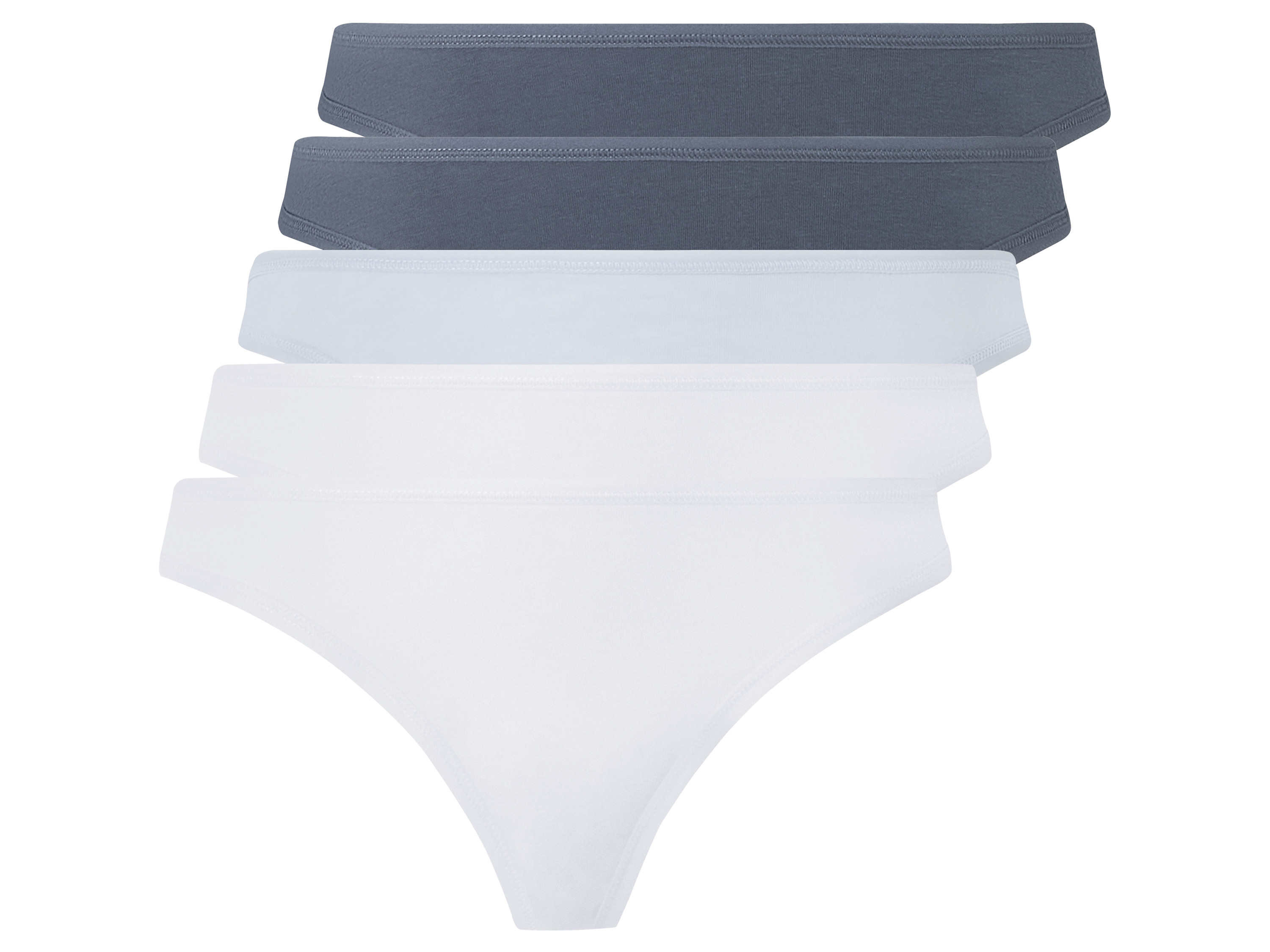 esmara Stringi damskie, 5 sztuk, wysoka zawartość bawełny XS 32/34, Niebieski/ biały