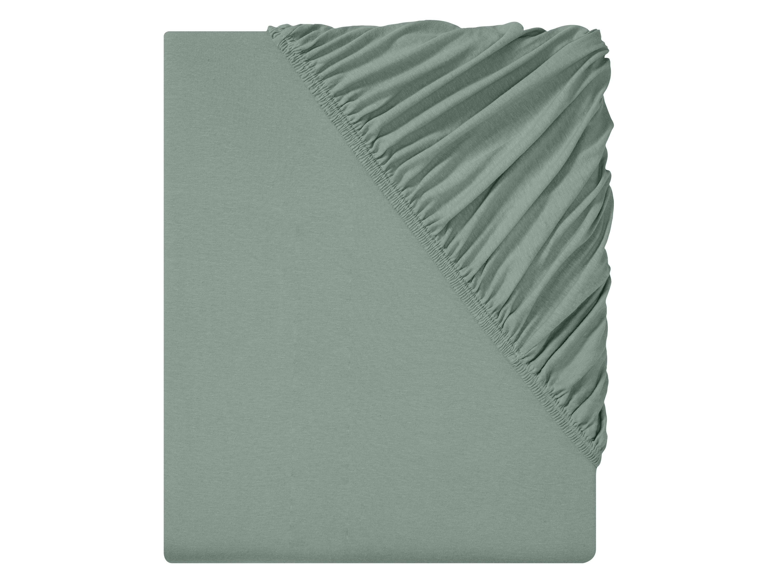 Livarno home Prześcieradło z lnem z gumką, 180-200 x 200 cm Zielony