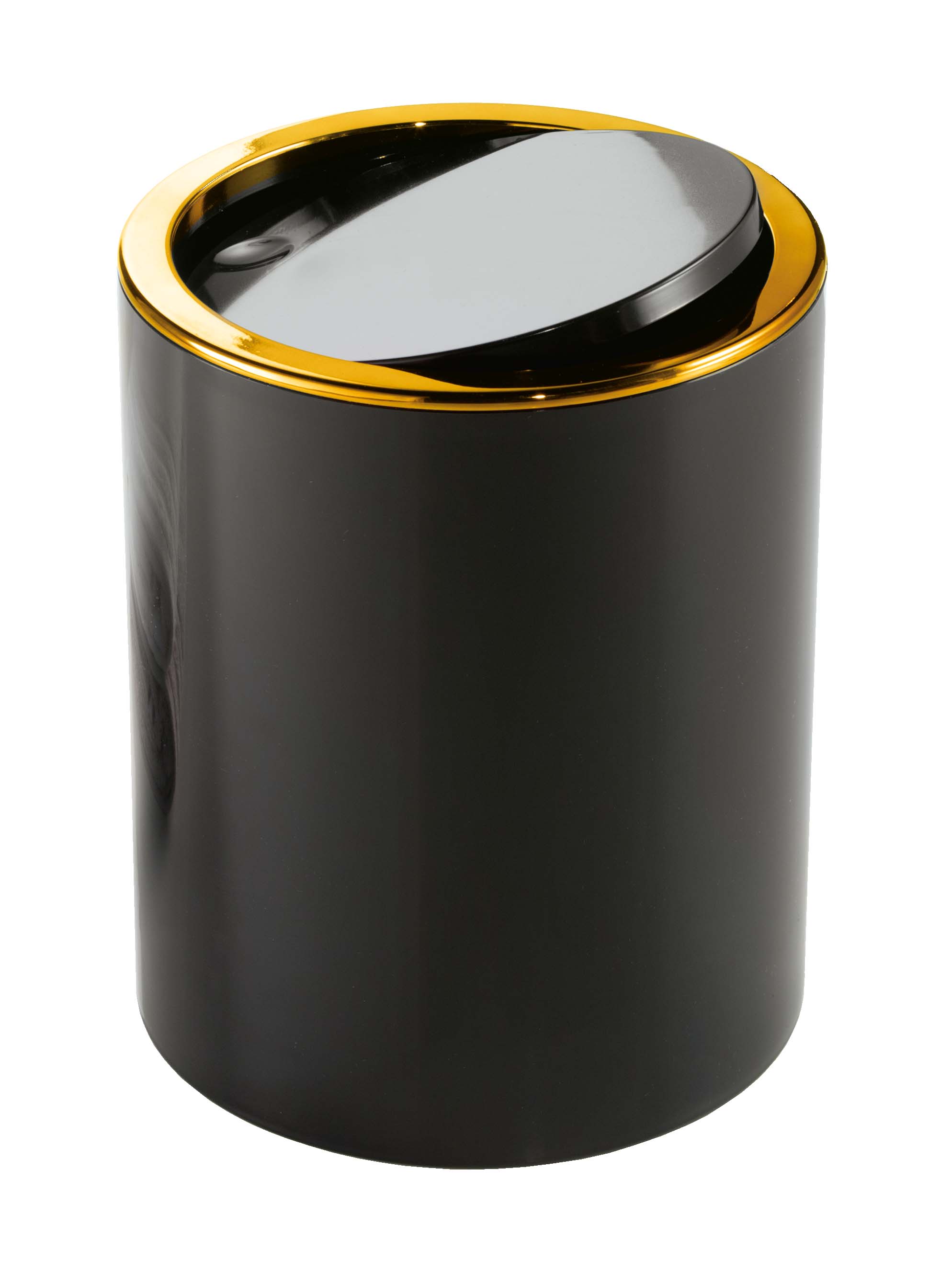 Darmowa Dostawa - Kosz na śmieci 5 l czarny Kleine Wolke Golden Clap 8418926858
