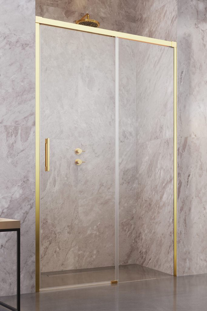 Darmowa Dostawa - Drzwi prysznicowe 140 cm rozsuwane do wnęki Radaway Idea Gold DWJ 3870180901R