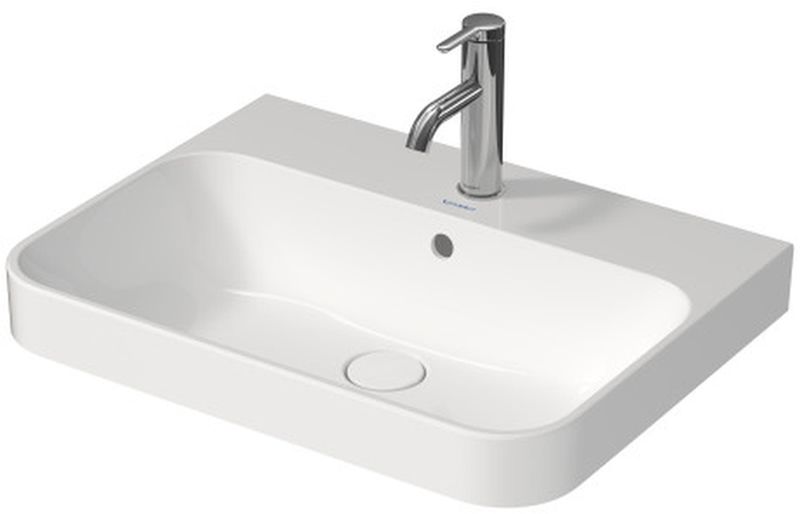 Darmowa Dostawa - Umywalka 60x46 cm prostokątna nablatowa biała Duravit Happy D.2 Plus 23606000001