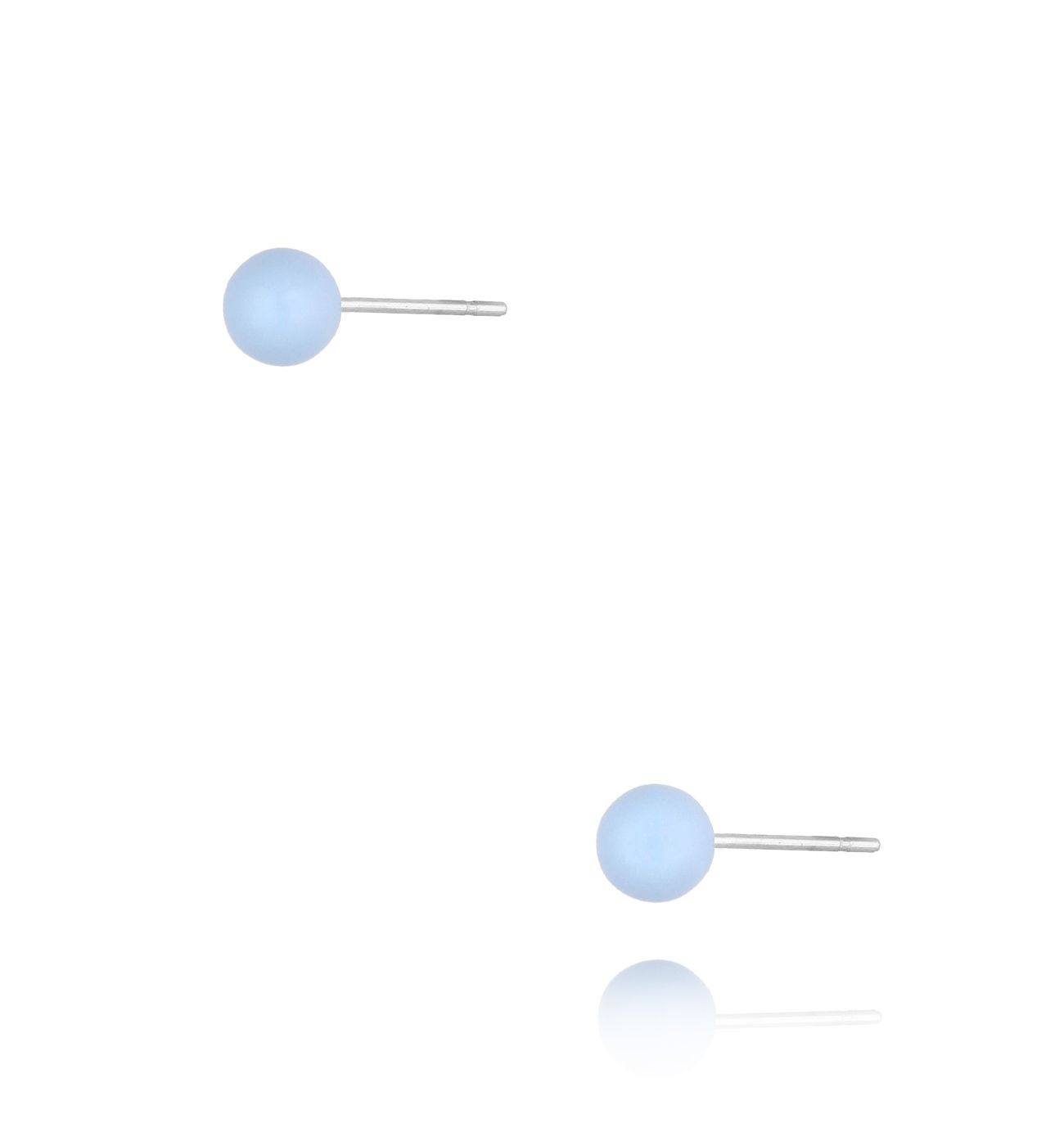 Kolczyki kulki z niebieską emalią 5 mm Enamel Balls - By Dziubeka